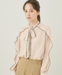 ANAYI | 【雑誌掲載】ジョーゼットバイカラータイツキ　ブラウス　＜手洗い可＞(シャツ/ブラウス)