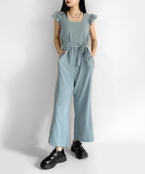 LVEU.(ラブユ.)の「【ZOZOTOWN限定】Frill design combination/フリルデザインコンビネゾン(サロペット/オーバーオール・レディース・ブラック/サックスブルー・FREE)」の12枚目の写真