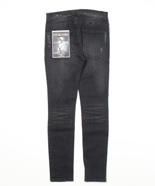 ８(eight)（エイト）の「ダメージスキニーデニム（デニムパンツ・メンズ・ブラック/サックスブルー/ブルー・MEDIUM/X-LARGE/LARGE）」の6枚目の写真