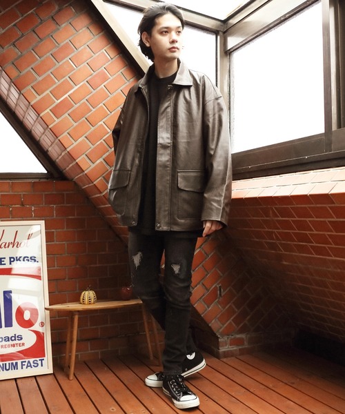 ８(eight)（エイト）の「ダメージスキニーデニム（デニムパンツ・メンズ・ブラック/サックスブルー/ブルー・MEDIUM/X-LARGE/LARGE）」の11枚目の写真