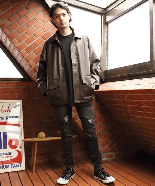 ８(eight)（エイト）の「ダメージスキニーデニム（デニムパンツ・メンズ・ブラック/サックスブルー/ブルー・MEDIUM/X-LARGE/LARGE）」の13枚目の写真