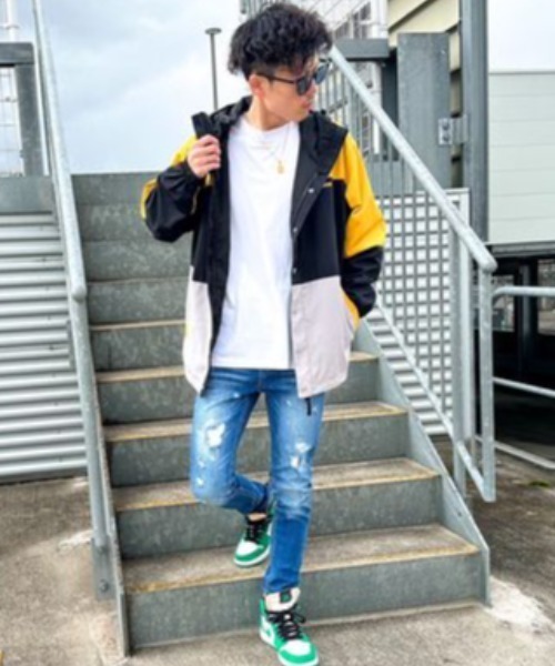 ８(eight)（エイト）の「ダメージスキニーデニム（デニムパンツ・メンズ・ブラック/サックスブルー/ブルー・MEDIUM/X-LARGE/LARGE）」の4枚目の写真