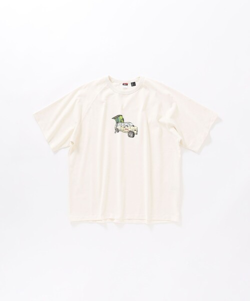 SHIPS any(シップス エニィ)の「NANGA:ウシオダ ヒロアキ プリント 半袖 Tシャツ(Tシャツ/カットソー・メンズ・ホワイト/ライトホワイト/ホワイト系その他・MEDIUM)」の1枚目の写真