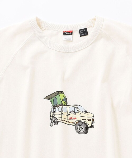 SHIPS any(シップス エニィ)の「NANGA:ウシオダ ヒロアキ プリント 半袖 Tシャツ(Tシャツ/カットソー・メンズ・ホワイト/ライトホワイト/ホワイト系その他・MEDIUM)」の5枚目の写真