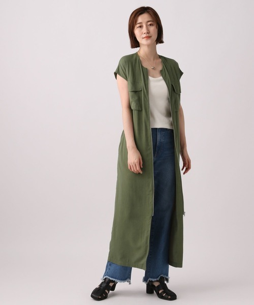 A part by（アパートバイ）の「ミリタリーZIPワンピース　352983（ワンピース・レディース・ブラック/カーキ・FREE）」の4枚目の写真