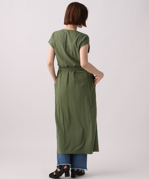 A part by（アパートバイ）の「ミリタリーZIPワンピース　352983（ワンピース・レディース・ブラック/カーキ・FREE）」の7枚目の写真