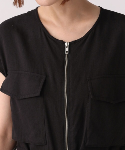 A part by（アパートバイ）の「ミリタリーZIPワンピース　352983（ワンピース・レディース・ブラック/カーキ・FREE）」の11枚目の写真