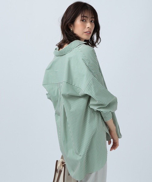 BAYFLOW（ベイフロー）の「ストライプシャツ（シャツ/ブラウス・レディース・ホワイト/ブルー/グリーン・FREE）」の11枚目の写真