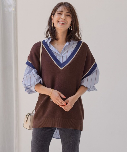 BAYFLOW（ベイフロー）の「ストライプシャツ（シャツ/ブラウス・レディース・ホワイト/ブルー/グリーン・FREE）」の4枚目の写真