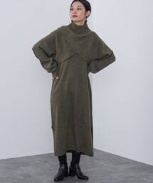 レイヤード ニットワンピース（手洗い可能）