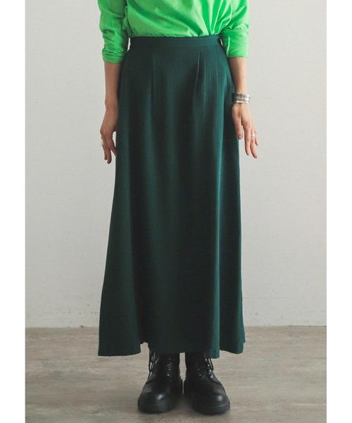 FIL DE FER（フィルデフェール）の「変形ドビーストライプ　フレアロングスカート（スカート・レディース・ブルー/グリーン・FREE）」の15枚目の写真
