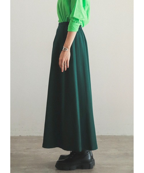 FIL DE FER（フィルデフェール）の「変形ドビーストライプ　フレアロングスカート（スカート・レディース・ブルー/グリーン・FREE）」の16枚目の写真