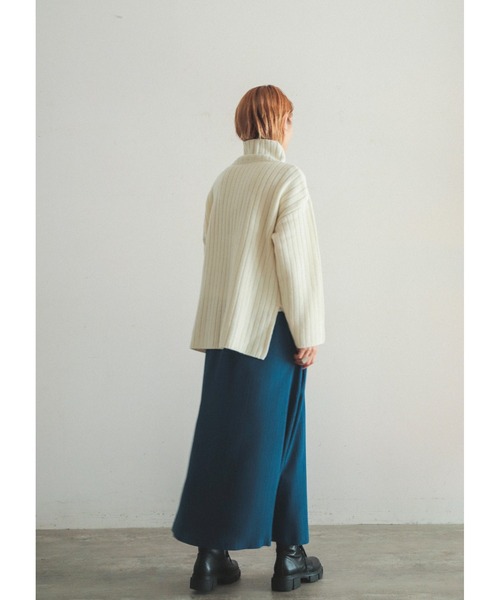 FIL DE FER（フィルデフェール）の「変形ドビーストライプ　フレアロングスカート（スカート・レディース・ブルー/グリーン・FREE）」の7枚目の写真