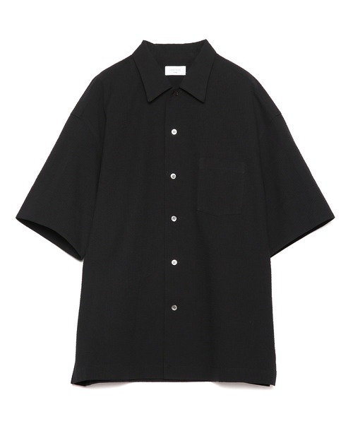 UNDECORATED(アンデコレイテッド)の「UNDECORATED アンデコレイテッド / Suvin Cotton Seersucker S/S Shirt スビンコットン シアサッカー オーバーサイズ半袖シャツ(セットアップ) / UDS23207(シャツ/ブラウス・メンズ・ブラック/ストライプ・1/2/3)」の2枚目の写真