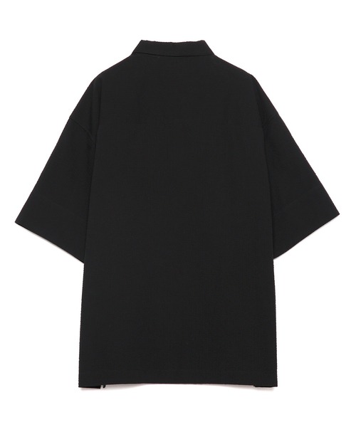UNDECORATED(アンデコレイテッド)の「UNDECORATED アンデコレイテッド / Suvin Cotton Seersucker S/S Shirt スビンコットン シアサッカー オーバーサイズ半袖シャツ(セットアップ) / UDS23207(シャツ/ブラウス・メンズ・ブラック/ストライプ・1/2/3)」の3枚目の写真
