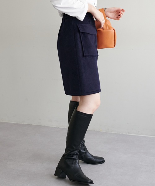 DISCOAT(ディスコート)の「台形ミニスカート(スカート・レディース・オレンジ/ネイビー・FREE)」の9枚目の写真