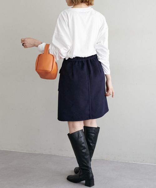 DISCOAT(ディスコート)の「台形ミニスカート(スカート・レディース・オレンジ/ネイビー・FREE)」の8枚目の写真