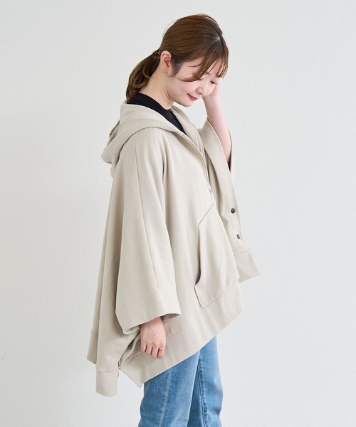 russet（ラシット）の「スウェットポンチョ(O-029)（パーカー・レディース・ブラック/ベージュ/グレー/グリーン/マスタード・FREE）」の14枚目の写真