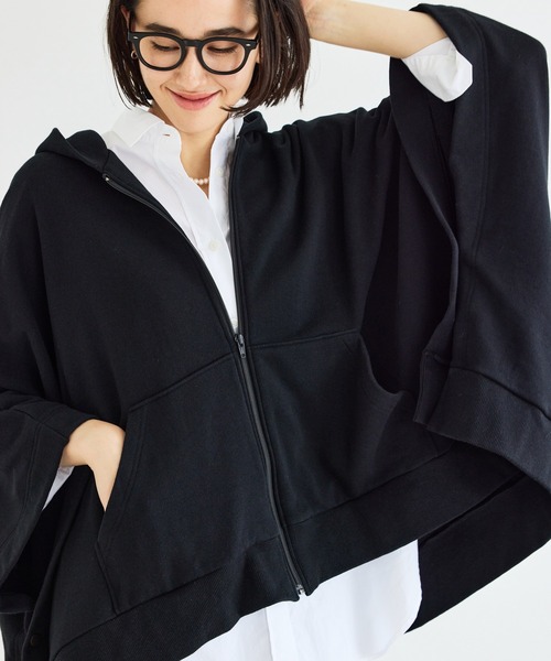 russet（ラシット）の「スウェットポンチョ(O-029)（パーカー・レディース・ブラック/ベージュ/グレー/グリーン/マスタード・FREE）」の7枚目の写真