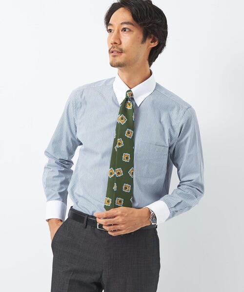 green label relaxing（グリーンレーベルリラクシング）の「＜CANCLINI＞スタンダード タブカラー ドレスシャツ（ビジネスシャツ・メンズ・ホワイト/ライラック/コバルトブルー/ライトブルー・39cm/37cm/38cm/40cm/41cm/42cm/43cm）」の10枚目の写真