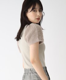 index | 【WEB限定アイテム】フェイクファースリーブニット(ニット/セーター)
