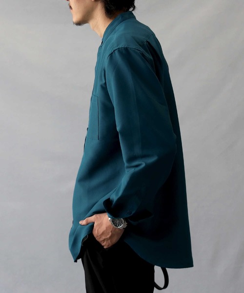 BACK NUMBER(バックナンバー)の「【BACK NUMBER】バンドカラーシャツ(シャツ/ブラウス・メンズ・ライトベージュ/ブラック/グリーン・L/M/XL)」の5枚目の写真