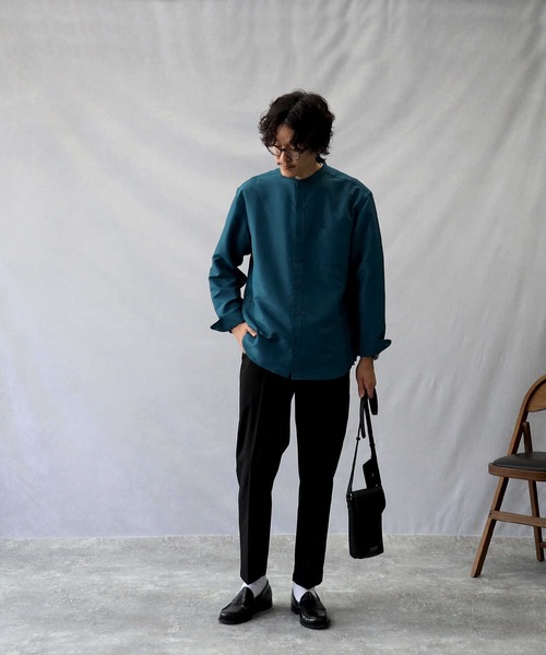 BACK NUMBER(バックナンバー)の「【BACK NUMBER】バンドカラーシャツ(シャツ/ブラウス・メンズ・ライトベージュ/ブラック/グリーン・L/M/XL)」の7枚目の写真