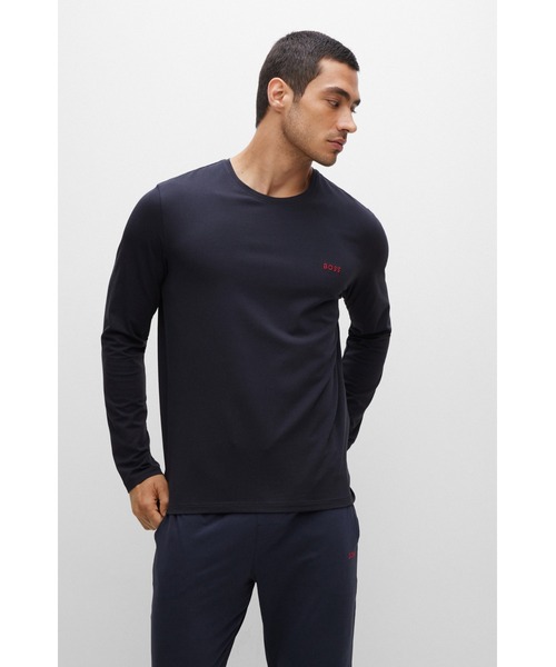 BOSSロゴ ストレッチコットン ラウンジウェア Tシャツ