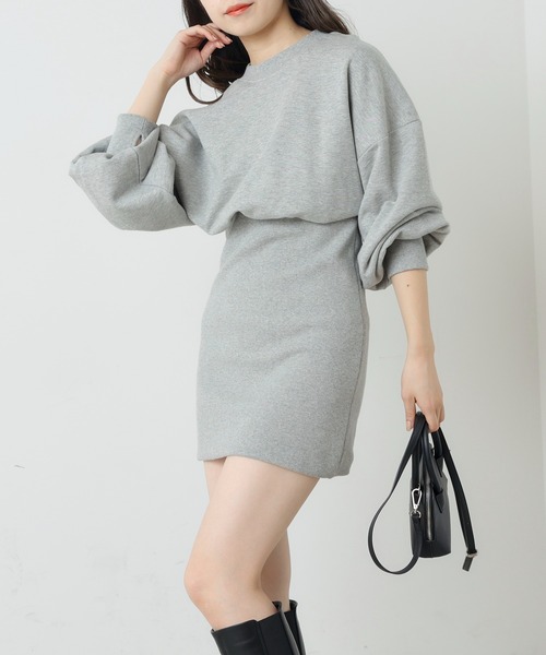 Chico(チコ)の「【2022AW】クルースウェットリブミニワンピース(ワンピース・レディース・ブラック/グレー/アイボリー・FREE)」の16枚目の写真