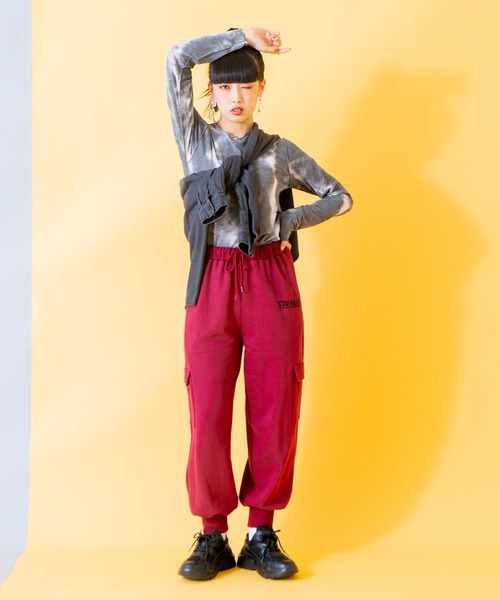 PUNYUS（プニュズ）の「カーゴスウェットパンツ（スウェットパンツ・レディース・ワイン/ダークグリーン/パープル・1/2/3/4）」の5枚目の写真