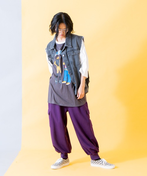 PUNYUS（プニュズ）の「カーゴスウェットパンツ（スウェットパンツ・レディース・ワイン/ダークグリーン/パープル・1/2/3/4）」の18枚目の写真