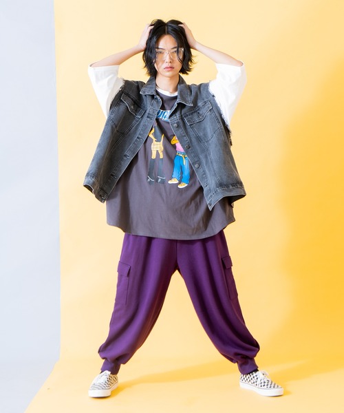 PUNYUS（プニュズ）の「カーゴスウェットパンツ（スウェットパンツ・レディース・ワイン/ダークグリーン/パープル・1/2/3/4）」の19枚目の写真