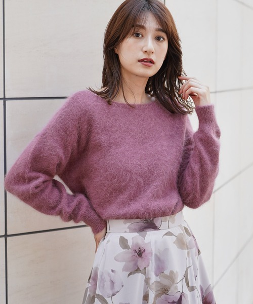 NOELA(ノエラ)の「アンゴラレース2WAYニット(ニット/セーター・レディース・ベージュ/ブラウン/オフホワイト/ボルドー/ラベンダー・フリー)」の14枚目の写真