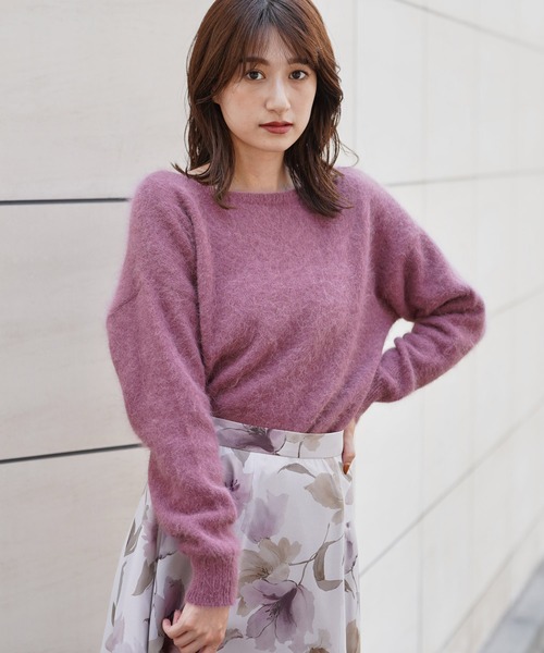 NOELA(ノエラ)の「アンゴラレース2WAYニット(ニット/セーター・レディース・ベージュ/ブラウン/オフホワイト/ボルドー/ラベンダー・フリー)」の15枚目の写真