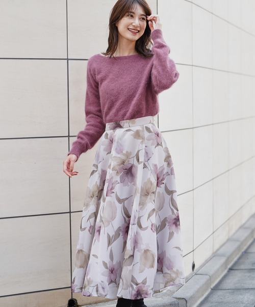 NOELA(ノエラ)の「アンゴラレース2WAYニット(ニット/セーター・レディース・ベージュ/ブラウン/オフホワイト/ボルドー/ラベンダー・フリー)」の16枚目の写真