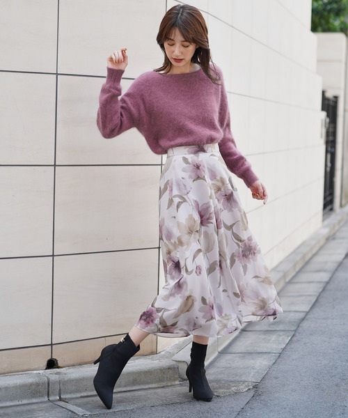 NOELA(ノエラ)の「アンゴラレース2WAYニット(ニット/セーター・レディース・ベージュ/ブラウン/オフホワイト/ボルドー/ラベンダー・フリー)」の17枚目の写真