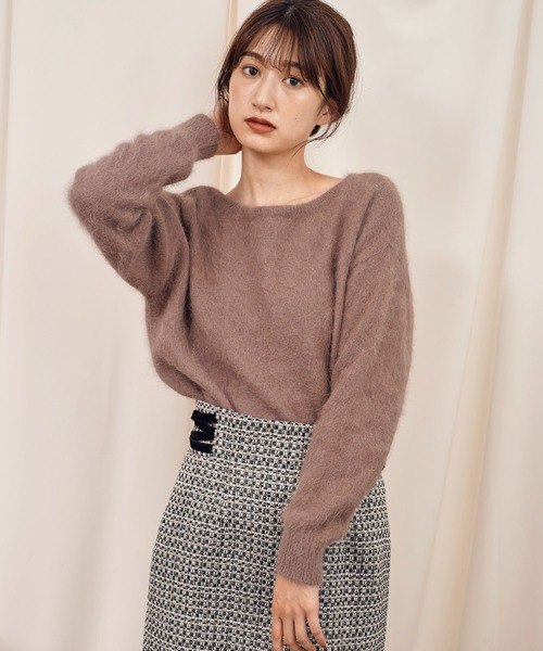 NOELA(ノエラ)の「アンゴラレース2WAYニット(ニット/セーター・レディース・ベージュ/ブラウン/オフホワイト/ボルドー/ラベンダー・フリー)」の19枚目の写真