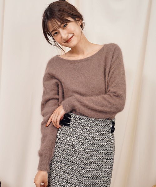 NOELA(ノエラ)の「アンゴラレース2WAYニット(ニット/セーター・レディース・ベージュ/ブラウン/オフホワイト/ボルドー/ラベンダー・フリー)」の20枚目の写真