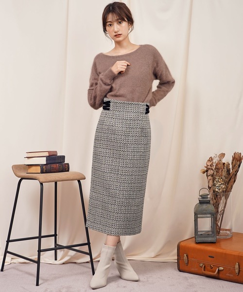 NOELA(ノエラ)の「アンゴラレース2WAYニット(ニット/セーター・レディース・ベージュ/ブラウン/オフホワイト/ボルドー/ラベンダー・フリー)」の21枚目の写真