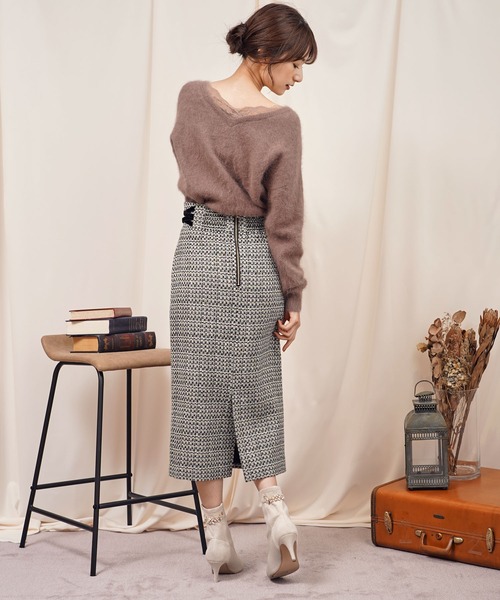 NOELA(ノエラ)の「アンゴラレース2WAYニット(ニット/セーター・レディース・ベージュ/ブラウン/オフホワイト/ボルドー/ラベンダー・フリー)」の22枚目の写真