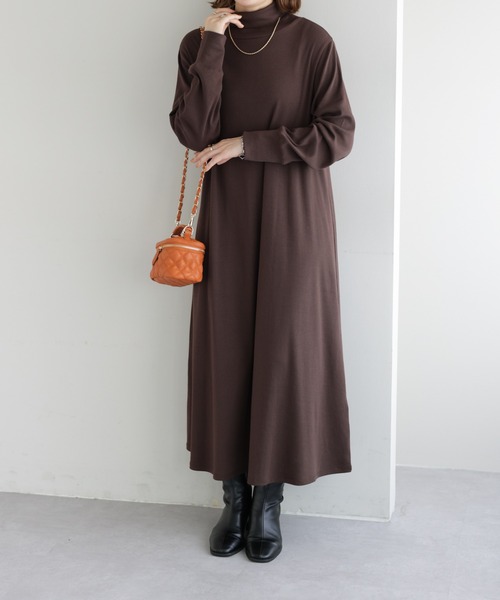 DISCOAT(ディスコート)の「【WEB限定】リブタートルワンピース(ワンピース・レディース・ブラック/ライトグレー/ブラウン・FREE)」の6枚目の写真