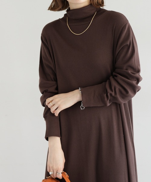 DISCOAT(ディスコート)の「【WEB限定】リブタートルワンピース(ワンピース・レディース・ブラック/ライトグレー/ブラウン・FREE)」の9枚目の写真