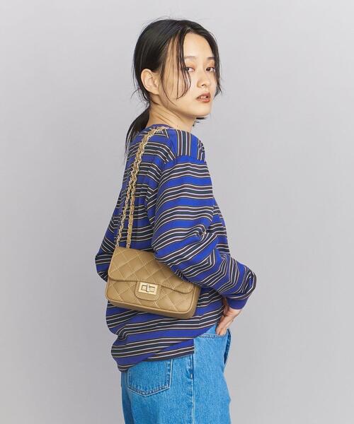 BEAUTY&YOUTH UNITED ARROWS（ビューティーアンドユースユナイテッドアローズ）の「コットン マルチボーダー ロングスリーブ Tシャツ -ウォッシャブル-（Tシャツ/カットソー・レディース・コバルトブルー/ベージュ・FREE）」の7枚目の写真