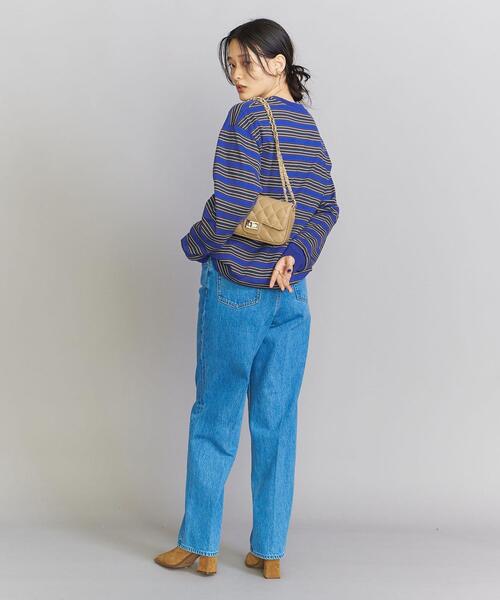 BEAUTY&YOUTH UNITED ARROWS（ビューティーアンドユースユナイテッドアローズ）の「コットン マルチボーダー ロングスリーブ Tシャツ -ウォッシャブル-（Tシャツ/カットソー・レディース・コバルトブルー/ベージュ・FREE）」の8枚目の写真