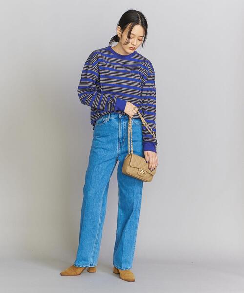 BEAUTY&YOUTH UNITED ARROWS（ビューティーアンドユースユナイテッドアローズ）の「コットン マルチボーダー ロングスリーブ Tシャツ -ウォッシャブル-（Tシャツ/カットソー・レディース・コバルトブルー/ベージュ・FREE）」の9枚目の写真