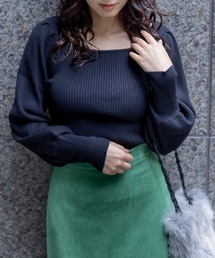 clear | スクエアネックリブニットトップス ≪2022AW新作≫(ニット/セーター)