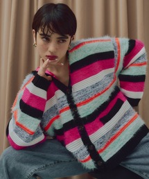 マルチカラーボーダーカーディガン