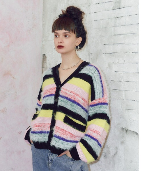 manana suerte（マニャーナスエルテ）の「マルチカラーボーダーカーディガン（ニット/セーター・レディース・その他1/その他2・FREE）」の6枚目の写真
