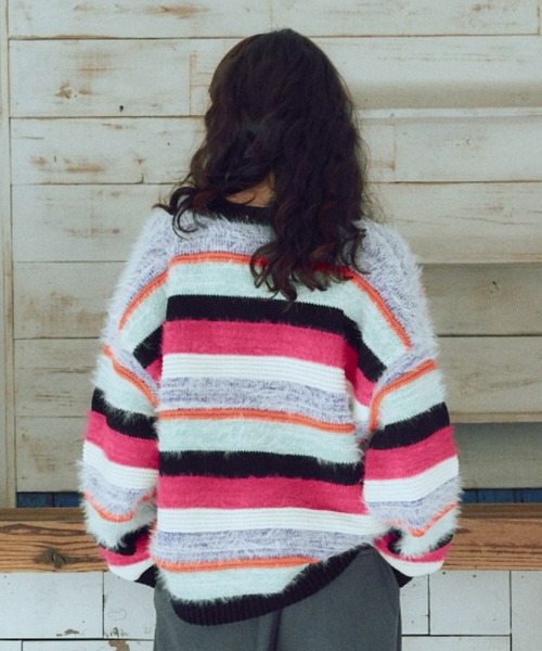 manana suerte（マニャーナスエルテ）の「マルチカラーボーダーカーディガン（ニット/セーター・レディース・その他1/その他2・FREE）」の4枚目の写真