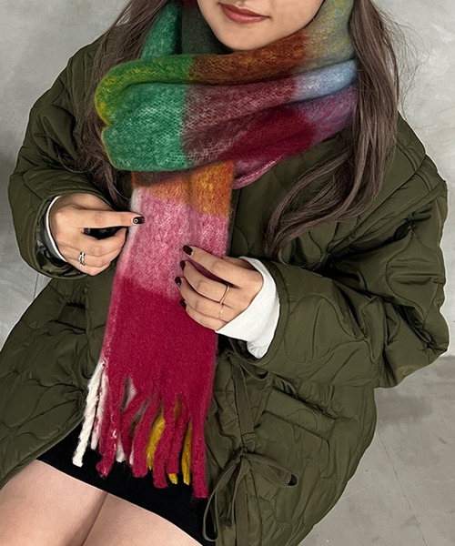 kutir(クティール)の「kutirlune/マルチチェックボリュームマフラー(マフラー・レディース・A/B/C/D/E/F/G・FREE)」の18枚目の写真